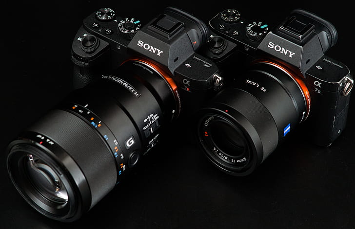 macro, pair, lens, Sony, cameras