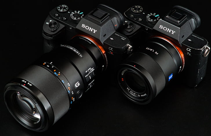 two black Sony DSLR camera wallpaper, Sony Alpha 7R, Sony Alpha a7 II