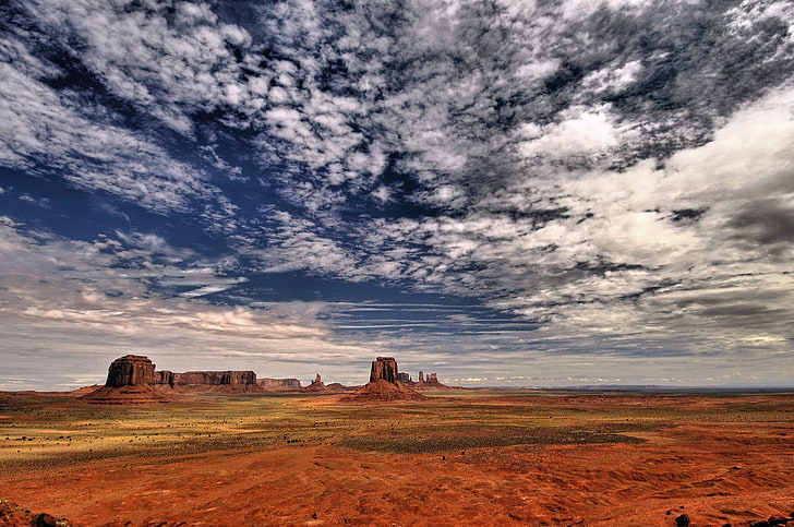 clouds landscapes nature red arizona utah monument valley navajo skies Architecture Monuments HD Art, HD wallpaper
