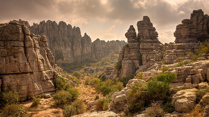 Spain, landscape, aNDALUSIA, nature, rock, El Torcal, HD wallpaper