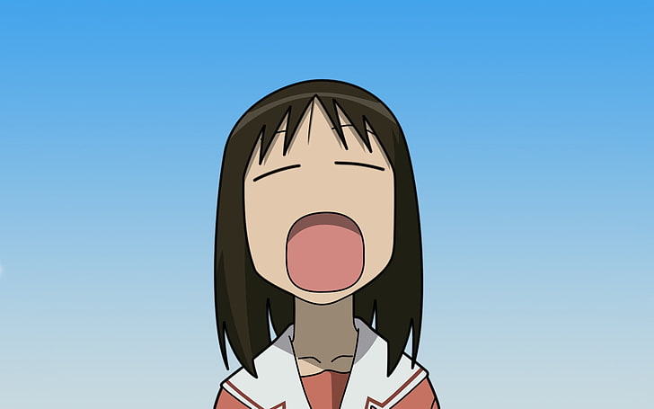 brunettes azumanga daioh chibi sleepy yawn 1680x1050  Anime Azumanga HD Art