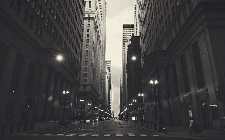 city, monochrome, Chicago