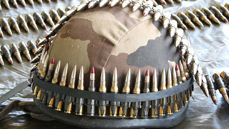 ammo, ammunition, belts, brass, bullets, camo, cartridge, guns, HD wallpaper