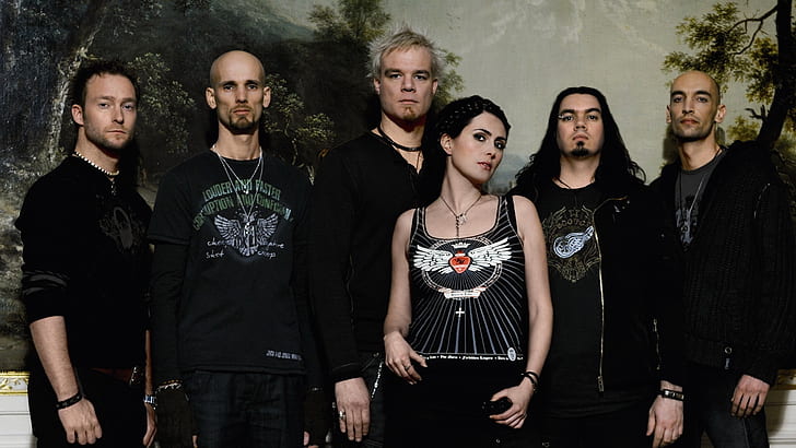 forest, background, group, Within Temptation, Sharon den Adel, HD wallpaper