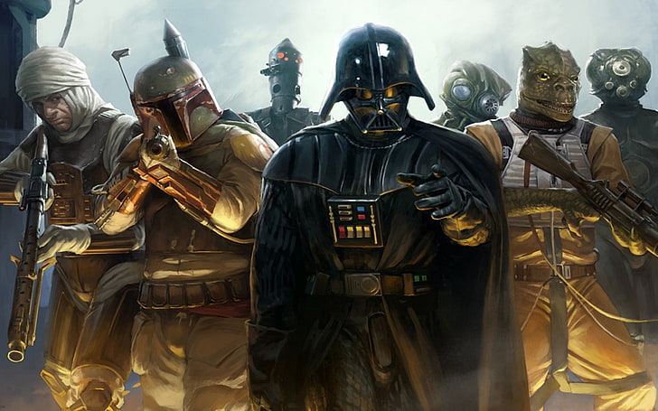Star Wars, Darth Vader, Boba Fett, bounty hunter, Bossk, 4-LOM, HD wallpaper