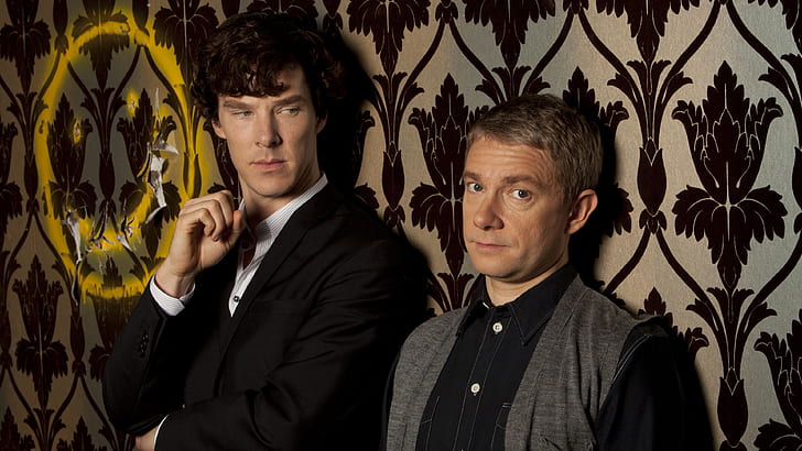 Sherlock and John, Benedict Cumberbatch, Martin man, HD wallpaper