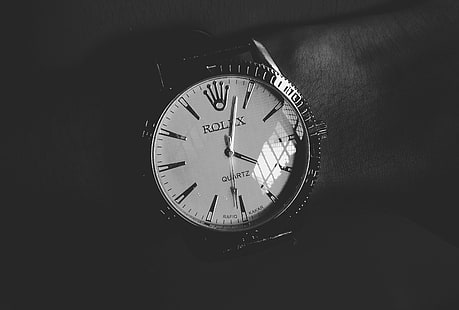HD wallpaper: wristwatch, clock, white, key, low, and, black, rolex ...