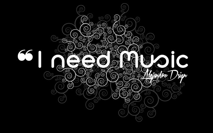 HD wallpaper: i need music sign, quote, abstract, black background, studio  shot | Wallpaper Flare