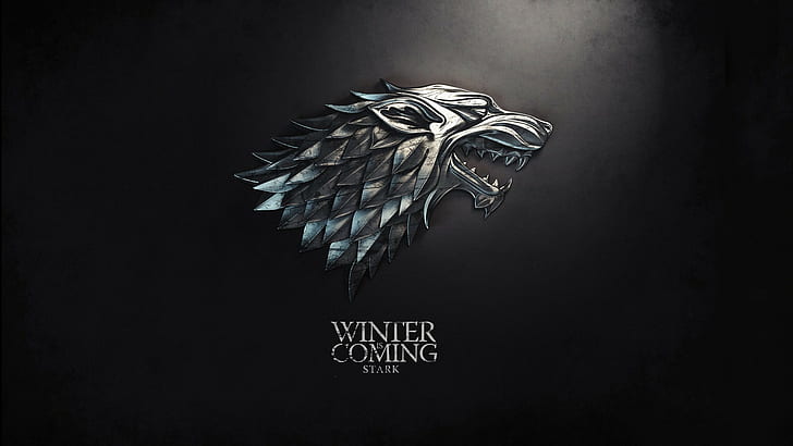 Game of Thrones, Direwolf, Winter Is Coming, sigils, simple background