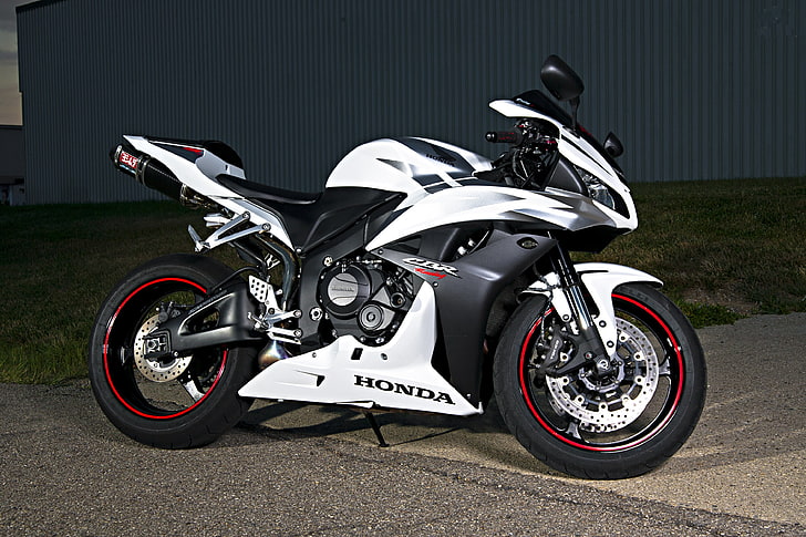 black and white Honda CBR sports bike, motorcycle, super sport, HD wallpaper