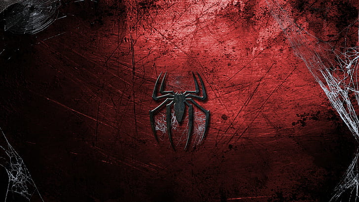 Spider-man logo, backgrounds, insect, arachnid, spooky, abstract, HD wallpaper