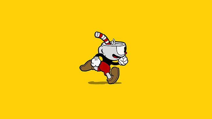 Cuphead (Video Game), video games, yellow, colored background, HD wallpaper