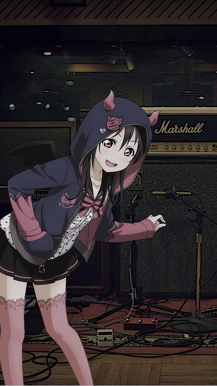 black haired female anime character digital wallpaper, Yazawa Nico