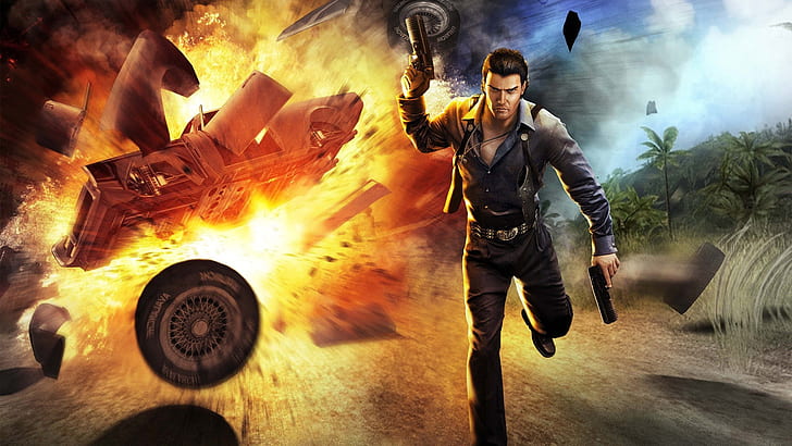 Car Explosion Game Scene, games, HD wallpaper