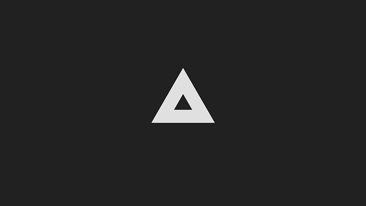 illustration of triangle, abstract, minimalism, black, sign, communication, HD wallpaper