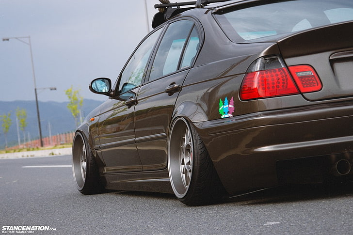 car, BMW M3 E46, Stance, tuning, lowered, German cars, road