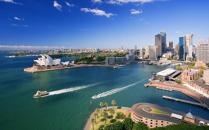 Sydney Opera House, Australia, Opera House Sydney Australia, sea, HD wallpaper