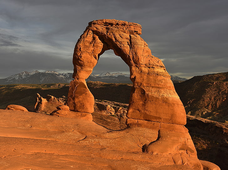 Delicate Arch, Sunset, Arches National Park,..., United States, HD wallpaper