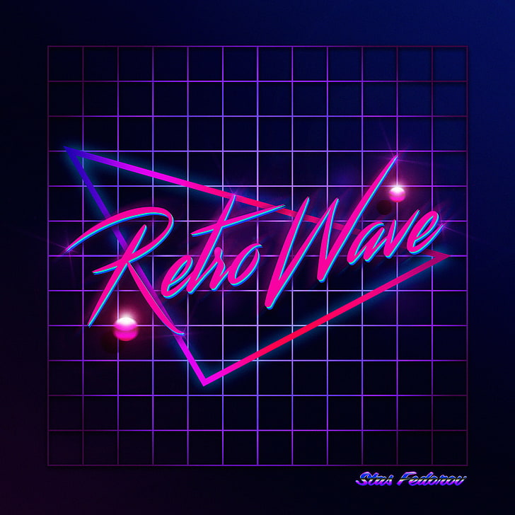New Retro Wave, synthwave, neon, 1980s, typography, Photoshop