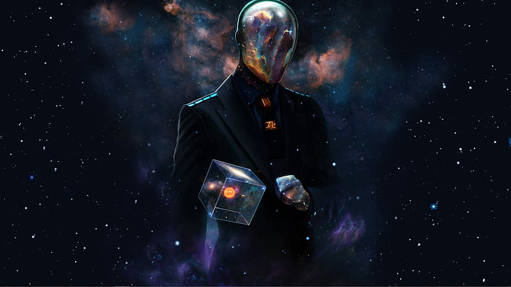 man with mask illustration, space, science fiction, Last Man Standing: Killbook of a Bounty Hunter