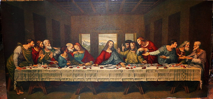 The Last Supper by Leonardo da Vinci painting, Religious, Christian