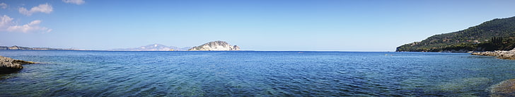 water, shore, scenics - nature, sea, sky, panoramic, tranquility, HD wallpaper