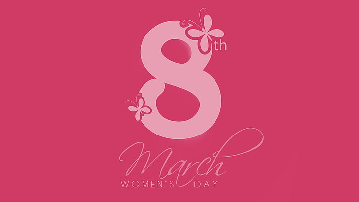 8K, 4K, Pink background, March 8, Womens Day, HD wallpaper