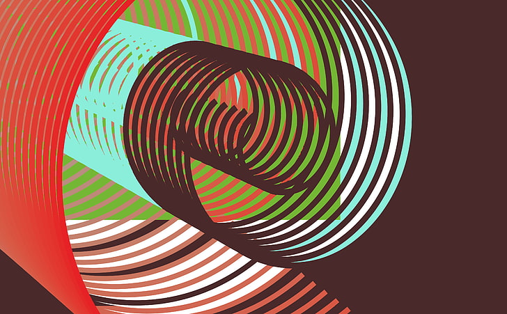 multi-colored swirl wallpaper, line, rotation, illusion, colorful, HD wallpaper