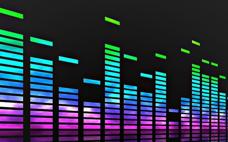Colorful Equalizer, music, volume, colors, disco, HD wallpaper