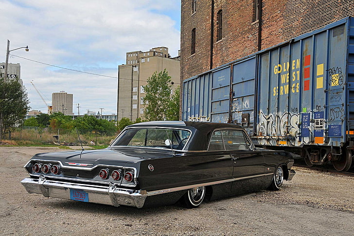 1963, auto, automobile, car, chevrolet, custom, impala, lowrider, HD wallpaper