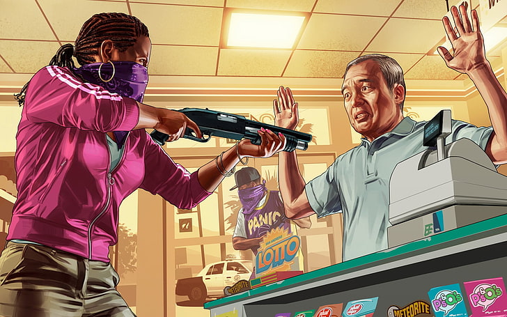 Grand Theft Auto, Grand Theft Auto V, Robbery, HD wallpaper