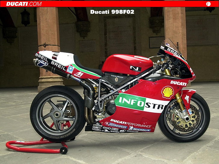 Ducati, motorcycle, mode of transportation, land vehicle, red, HD wallpaper