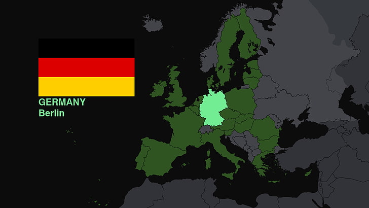 Germany, map, flag, Europe, no people, communication, guidance, HD wallpaper