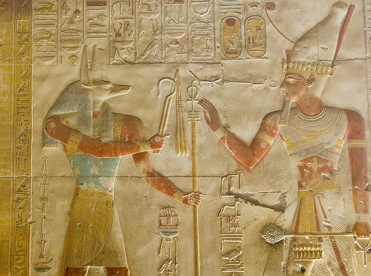Abydos, Anubis embossed artwork, Vintage, Egypt, ancient, nikon HD wallpaper
