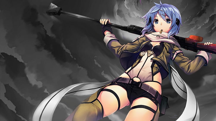 purple haired female fictional character wallpaper, Sword Art Online