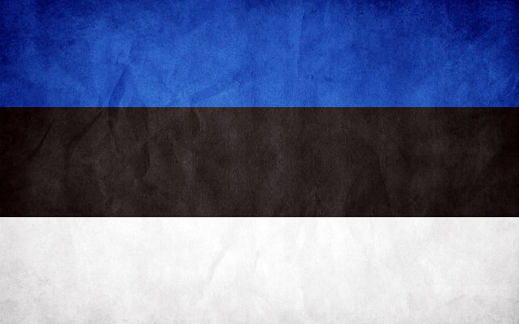 black, white, and blue striped flag, estonia, line, color, background, HD wallpaper