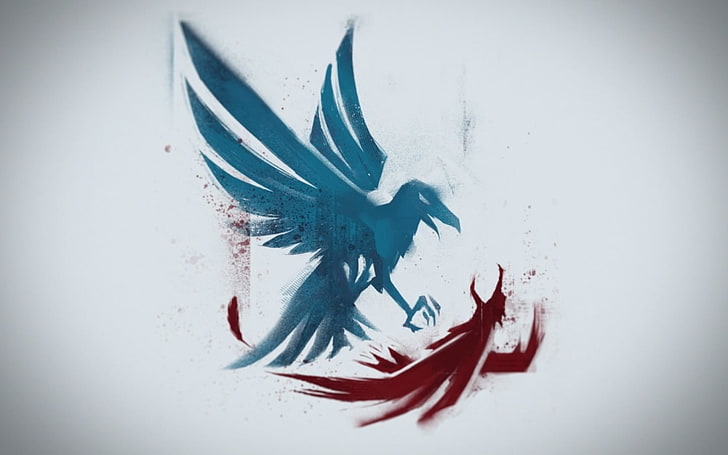 blue falcon logo, infamous, second son, bird, backgrounds, abstract, HD wallpaper