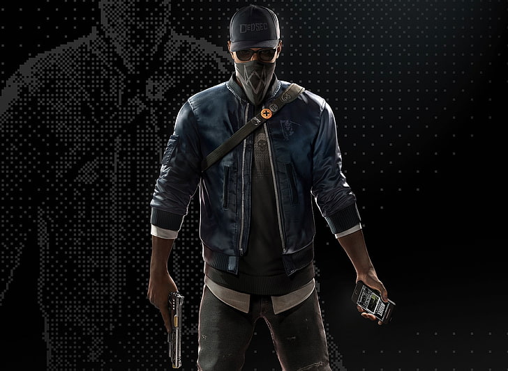watch dogs 2, front view, standing, three quarter length, one person