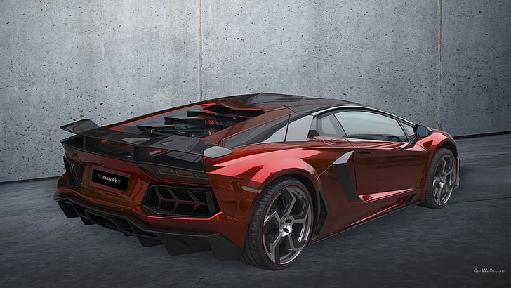 Lamborghini Aventador, Super Car, vehicle, red cars, mode of transportation, HD wallpaper