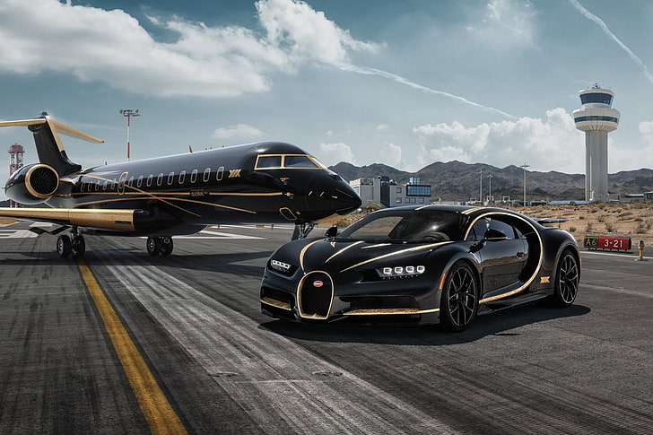 Bugatti, Bugatti Chiron, Black Car, Sport Car, Supercar, Vehicle, HD wallpaper