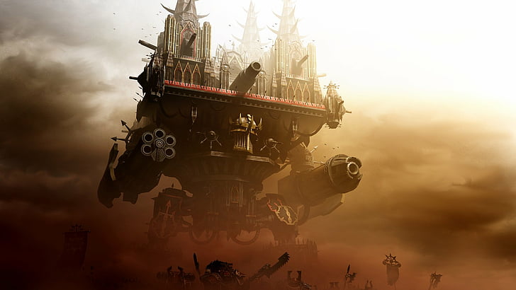 Warhammer, Warhammer 40K, Robot, Weapon, sky, nature, architecture