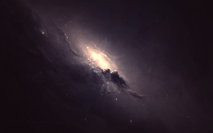 space, galaxy, stars, Moon, nebula, HD wallpaper