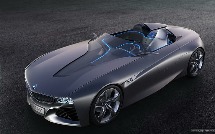 2011 BMW Vision Connected Drive Concept 4, black bmw roadster, HD wallpaper