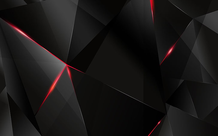 black and red pyramids wallpaper, black and red abstract painting, HD wallpaper