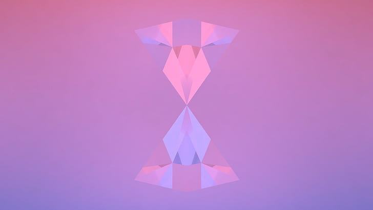 abstract, blue, red, purple, pink, minimalism, triangle, HD wallpaper