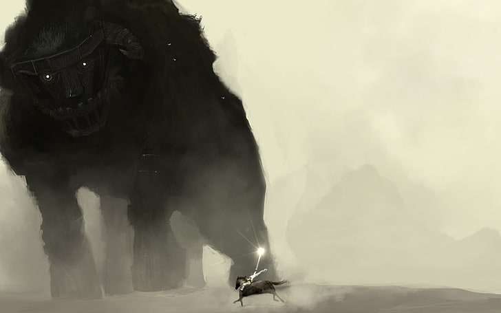 Shadow of the Colossus, artwork, video games, fantasy art, nature, HD wallpaper