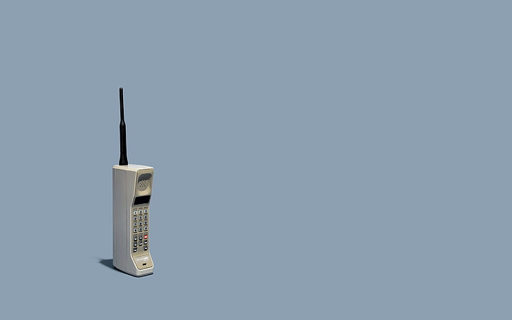 white cordless telephone, Motorola DynaTAC, cellphone, technology, HD wallpaper