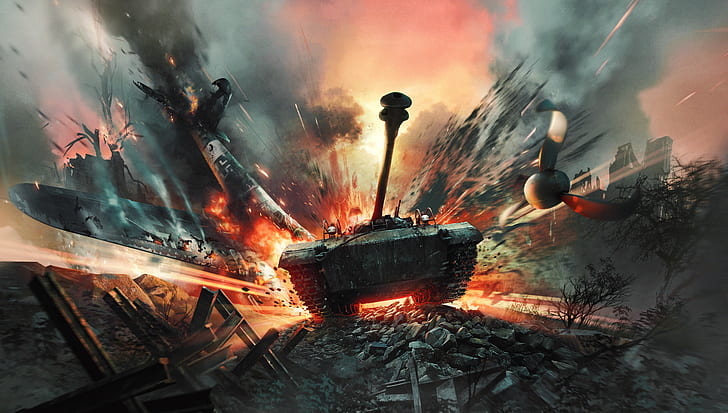 the explosion, fire, the crash, screw, the plane, poster, American, HD wallpaper