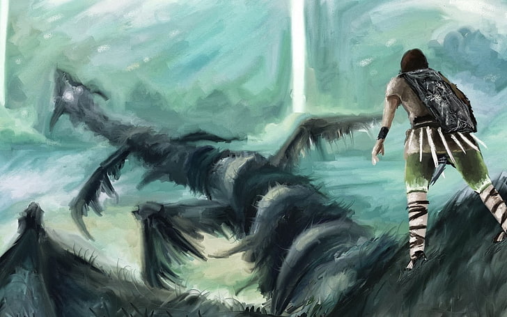 fantasy art, Shadow of the Colossus, video games, water, sea