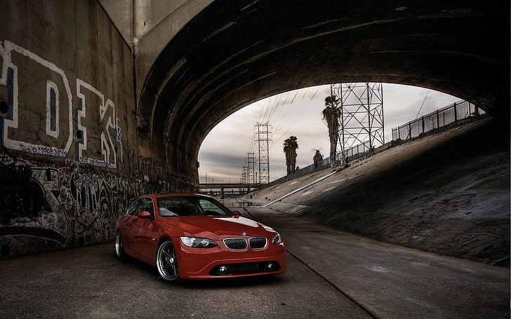 red BMW car, red cars, vehicle, BMW E92, transportation, mode of transportation, HD wallpaper